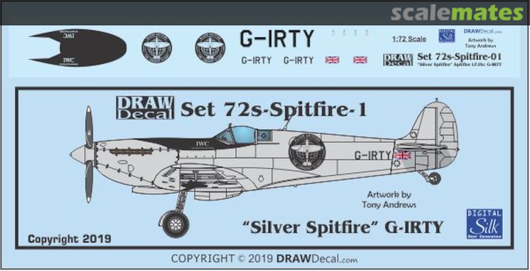 Boxart "Silver Spitfire" G-IRTY 72s-Spitfire-01 Draw Decal