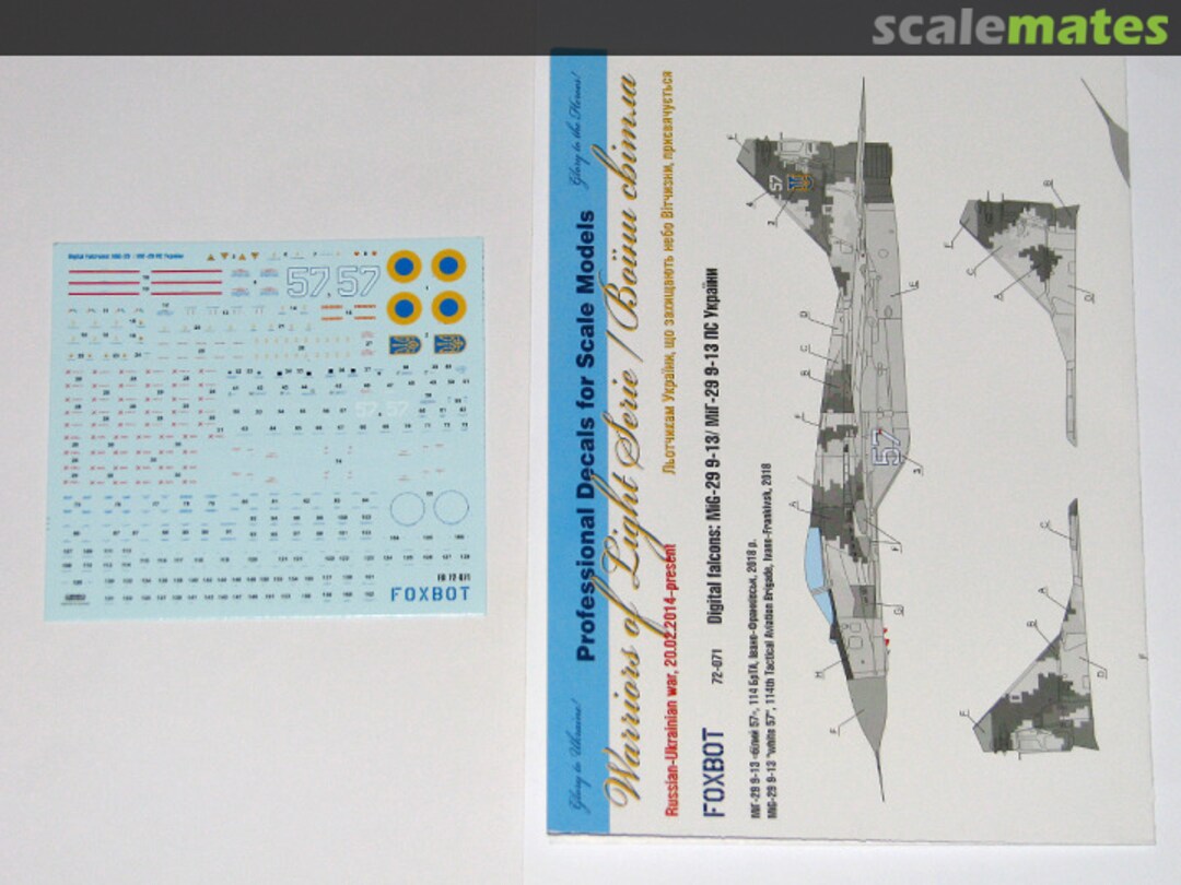 Boxart Digital falcons: MiG-29 9-13 72-071 Foxbot