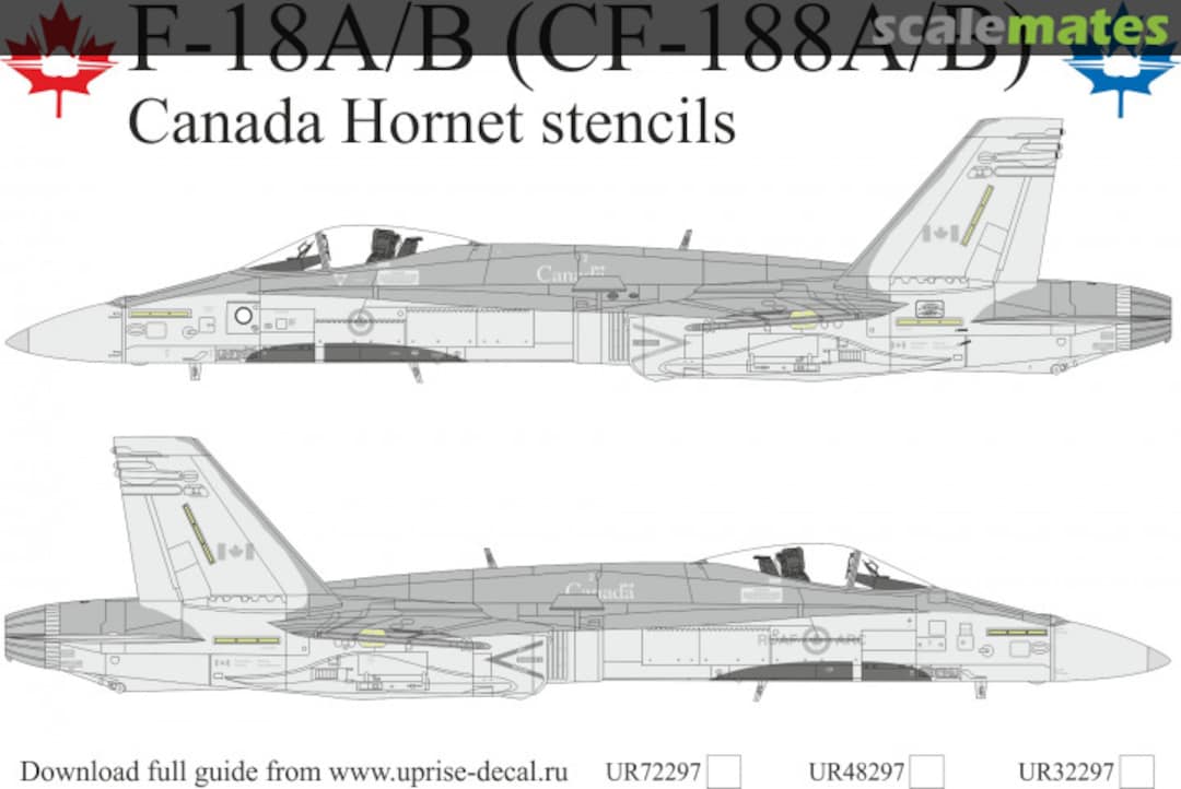 Boxart F-18A/B (CF-188A/B) Hornet Canada stencils UR72297 UpRise