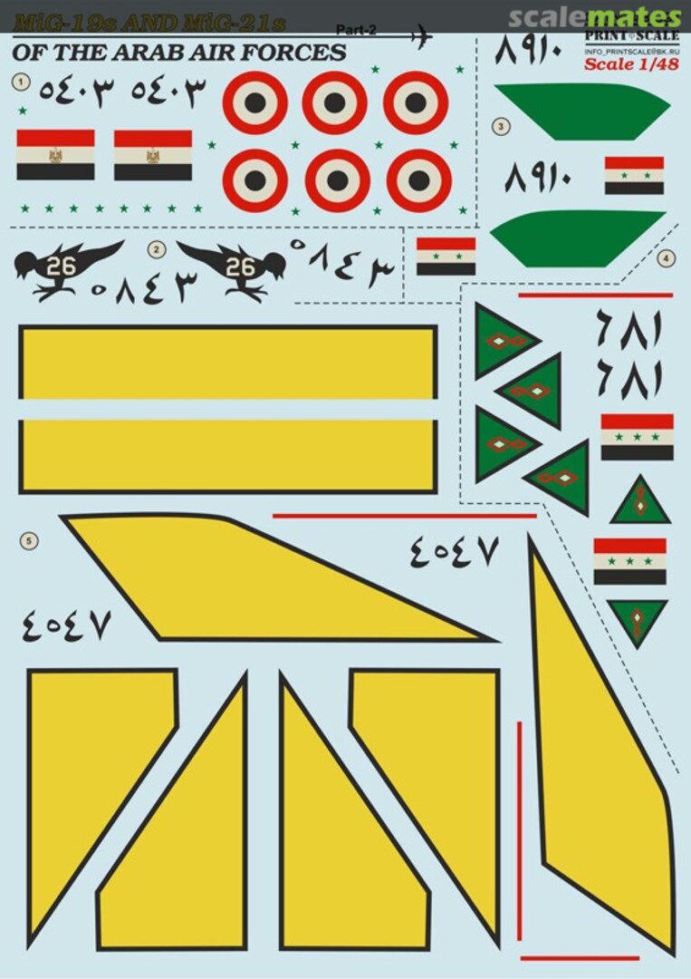 Boxart MiG-19s AND MiG-21s of the Arab Air Force Part 2 48-091 Print Scale