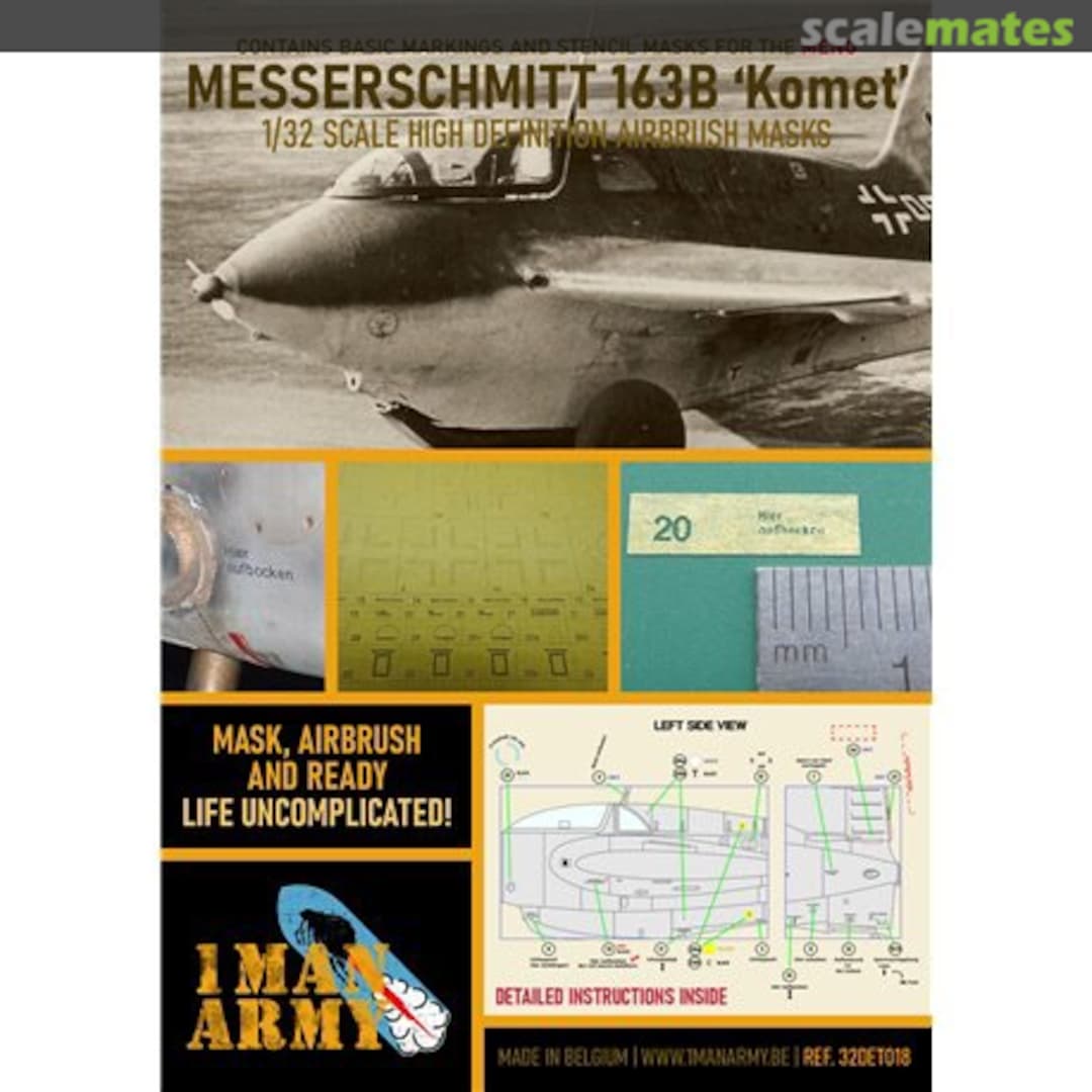 Boxart 1/32 MASK for Messerschmitt 163B Komet 32DET018 1ManArmy