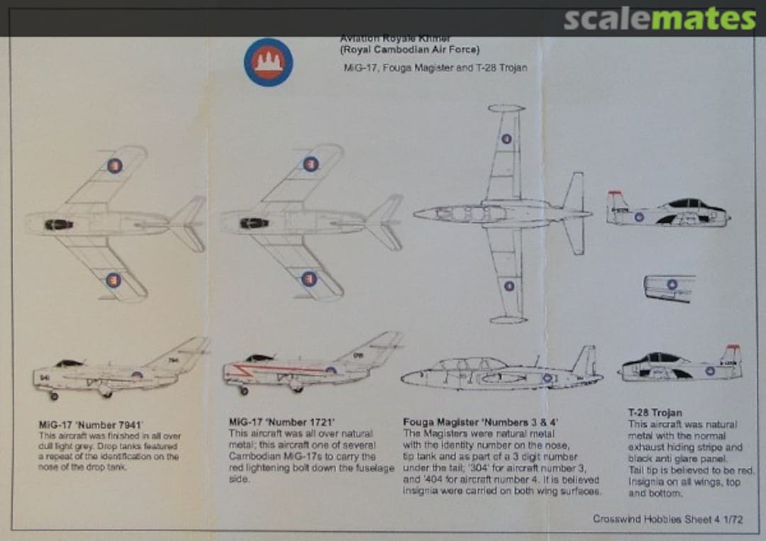 Boxart Aviation Royale Khmer CW 72004 Crosswind Hobbies