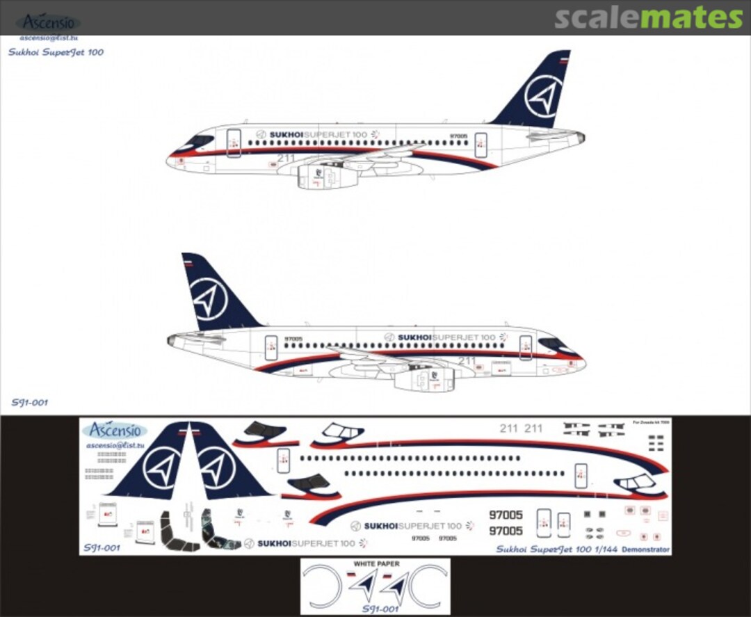 Boxart Sukhoi SuperJet 100 Demonstrator SJ1-001 Ascensio