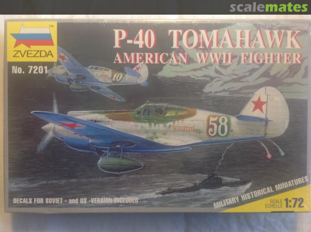 Boxart P-40 Tomahawk 7201 Zvezda