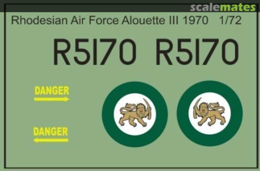 Boxart Rhodesian Air Force Alouette III MAV-RZ7214 MAV Decals