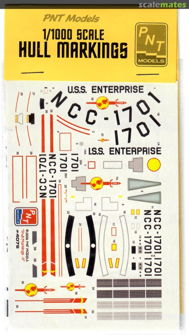 Boxart 1/1000 Scale Hull Markings 4076 PNT Models