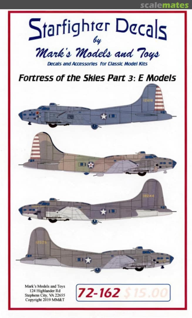 Boxart Fortress of the Skies 72-162 Starfighter Decals