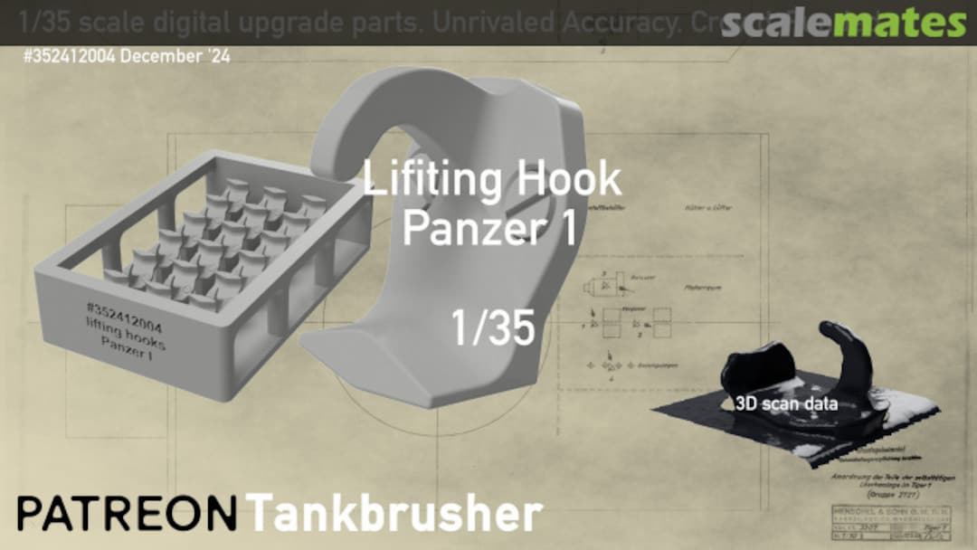 Boxart lifiting hook for Panzer I 352412004 Tankbrusher Scale Modeling