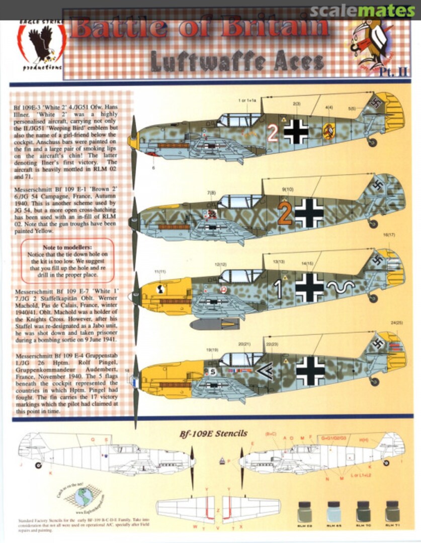 Contents Battle of Britain Luftwaffe Aces 32060 Eagle Strike Productions