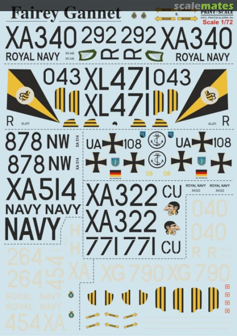 Boxart Fairey Gannet 72-069 Print Scale