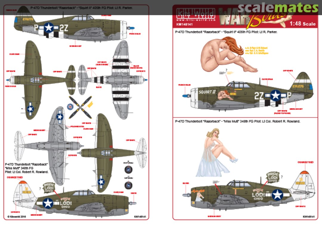 Boxart P-47D Thunderbolt "Razorback" KW148141 Kits-World