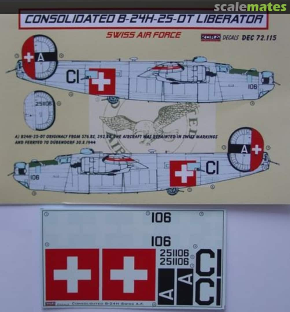 Boxart Consolidated B-24H-25-DT Liberator DEC72115 Kora Models