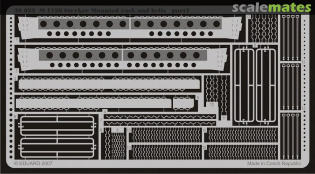 Boxart M-1130 Mounted rack and belts 36023 Eduard