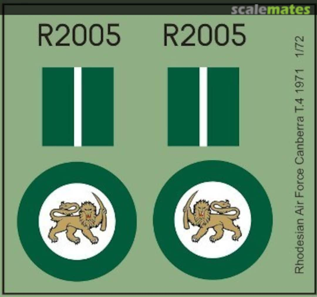 Boxart Rhodesian Air Force Canberra T.4 MAV-RZ7216 MAV Decals