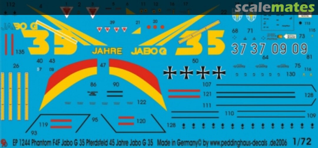 Boxart Phantom F4F Jabo G 35 Pferdsfeld "35 Jahre Jabo G 35" 1994 EP 1244 Peddinghaus-Decals