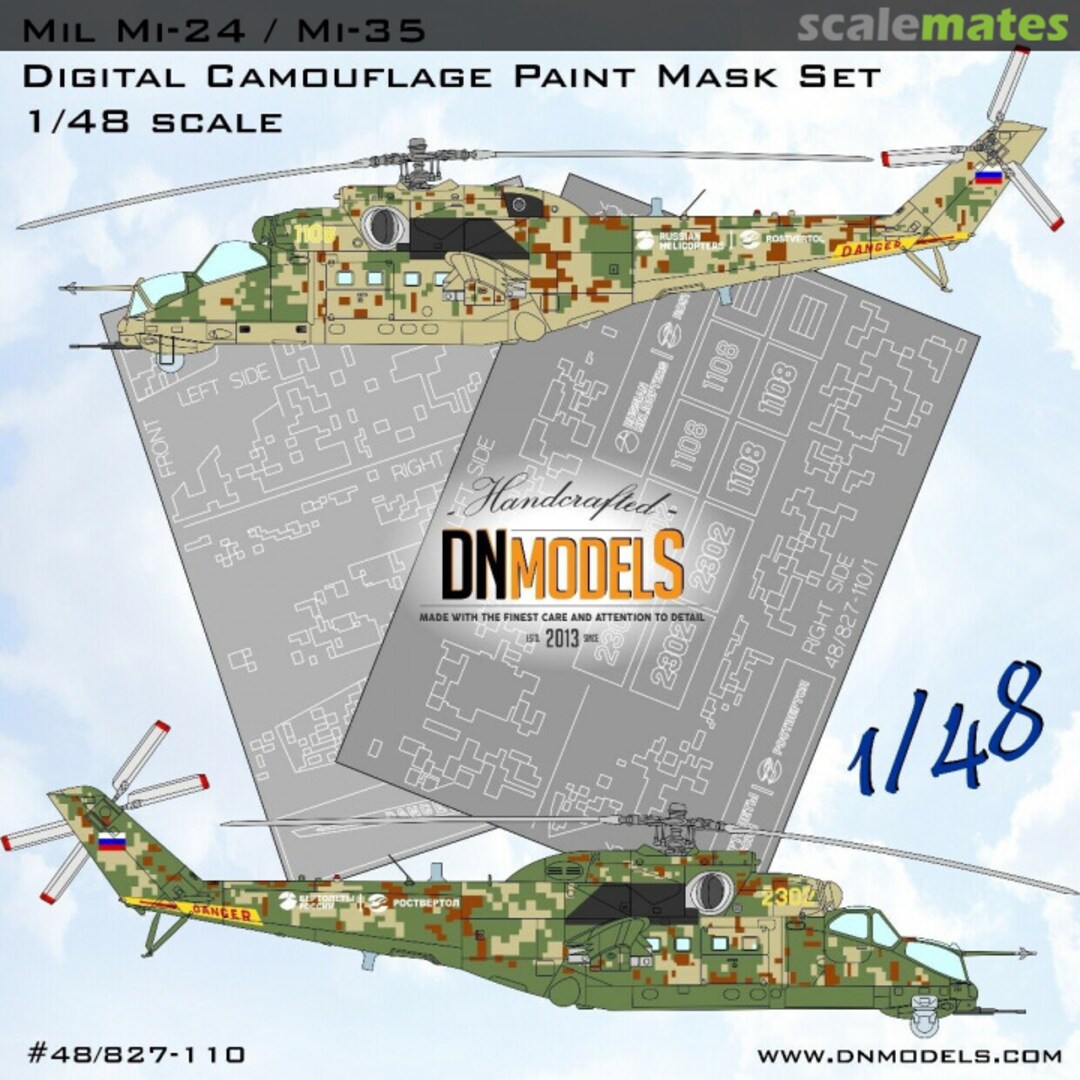 Boxart Mi-24 / Mi-35 Digital Camouflage Paint Mask Set 48/827-110 DN Models