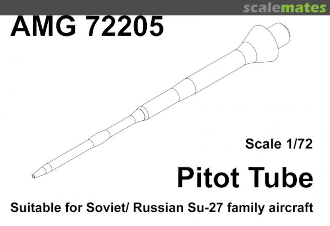 Boxart Pitot tube for aircraft Su-27, Su-27SM, Su-27UB, Su-30SM (turned brass) AMG 72205 Amigo Models