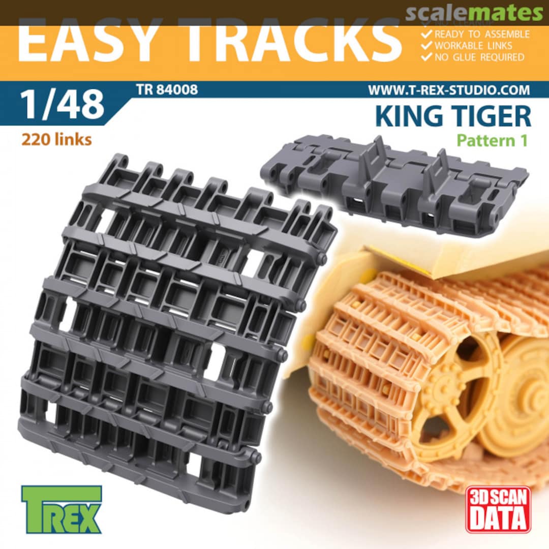 Boxart WW.II German King Tiger Track Pattern 1 TR84008 T-Rex Studio