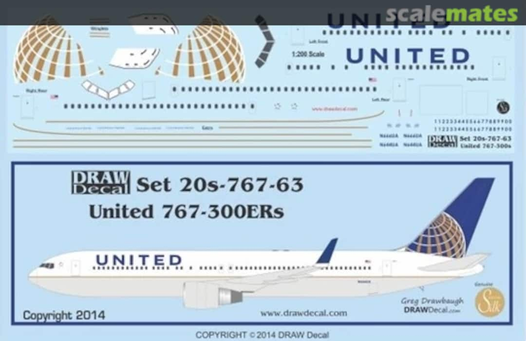 Boxart United 767-300ERs 20-767-63 Draw Decal