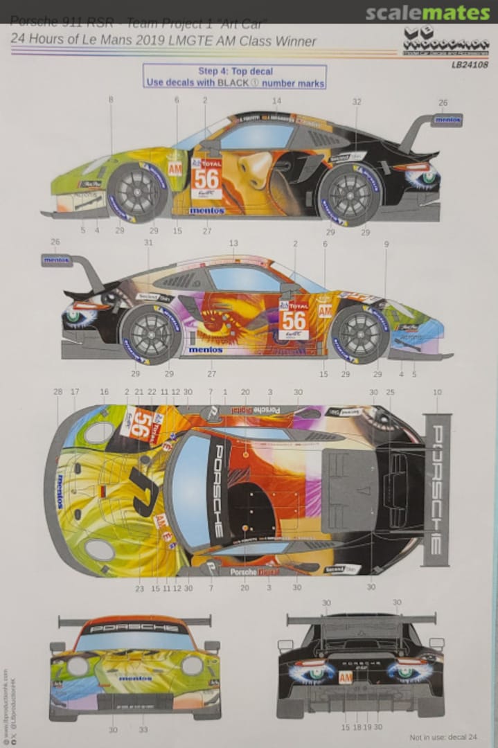 Boxart Porsche 911 RSR - Team Project 1 "Art Car" LB24108 LB Production