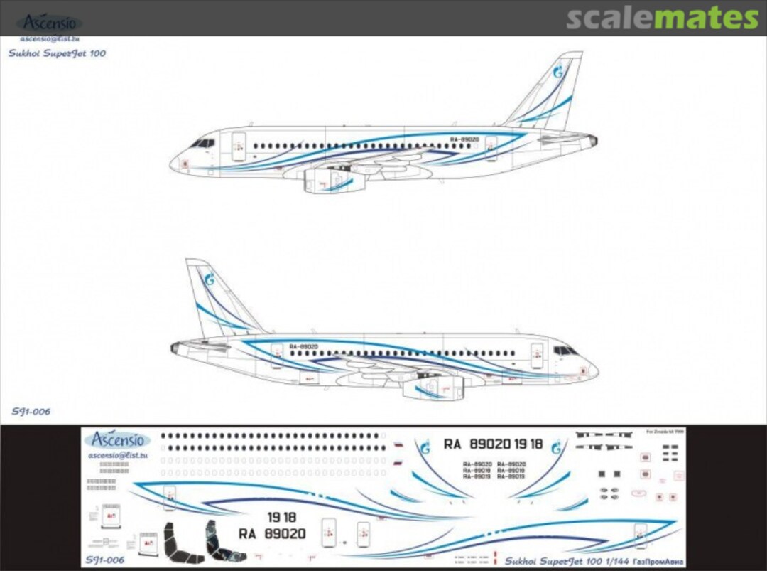 Boxart Sukhoi SuperJet 100 Gazpromavia SJ1-006 Ascensio