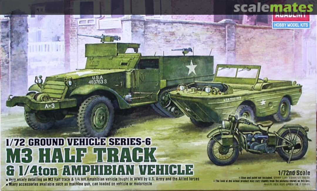 Boxart M3 Half Track & 1/4ton Amphibian Vehicle 13408 Academy