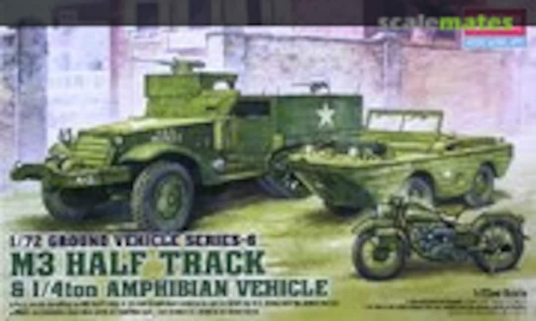 1:72 M3 Half Track &amp; 1/4ton Amphibian Vehicle (Academy 13408)