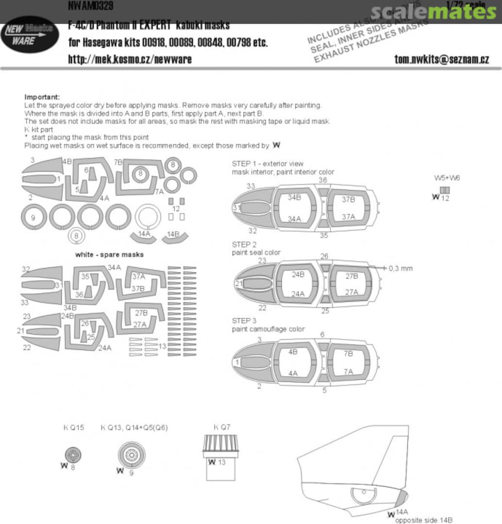 Boxart F-4 C/D Phantom II EXPERT kabuki masks NWAM0329 New Ware