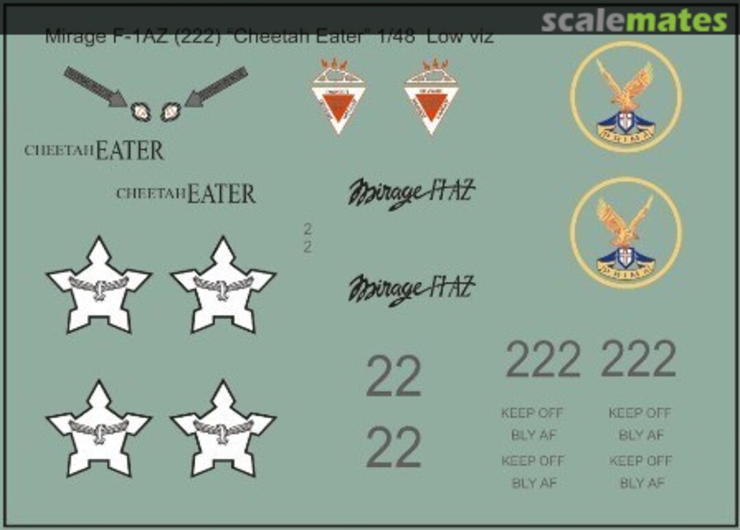 Boxart SAAF Mirage F-1AZ MAV-720134 MAV Decals