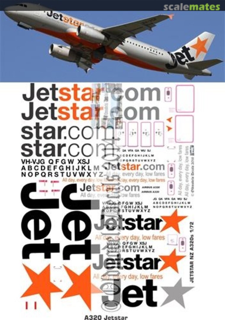 Boxart Jetstar A320 schemes OMD0955 Oldmodels Decals