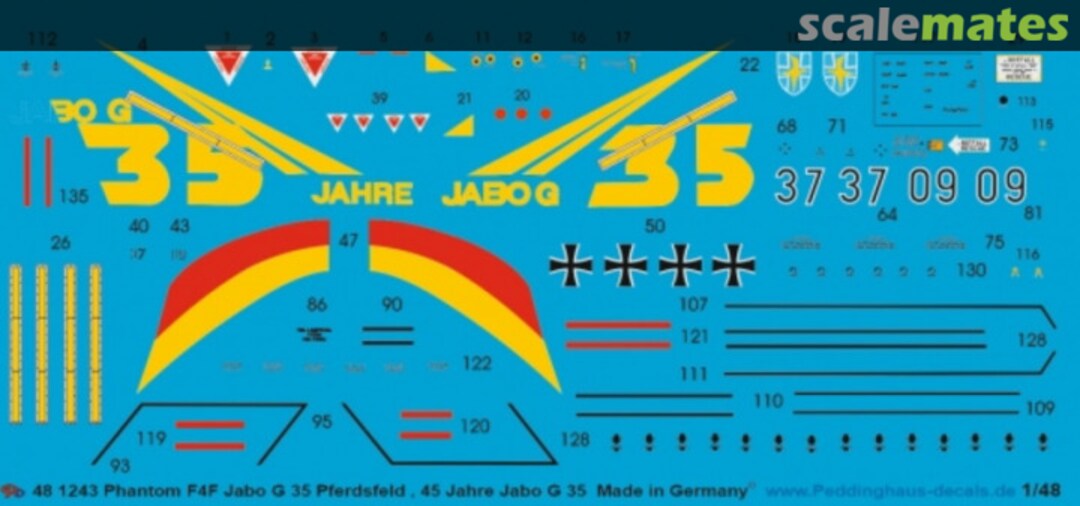 Boxart Phantom F4F Jabo G 35 Pferdsfeld "35 Jahre Jabo G 35" 1994 EP 1243 Peddinghaus-Decals