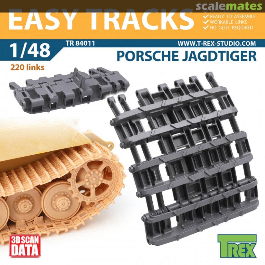 Boxart WW.II German Jagdtiger Porsche Suspension Tracks TR84011 T-Rex Studio