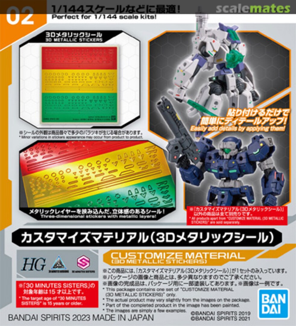 Boxart Customize Material (3D Metallic Stickers) 5065018 Bandai Spirits