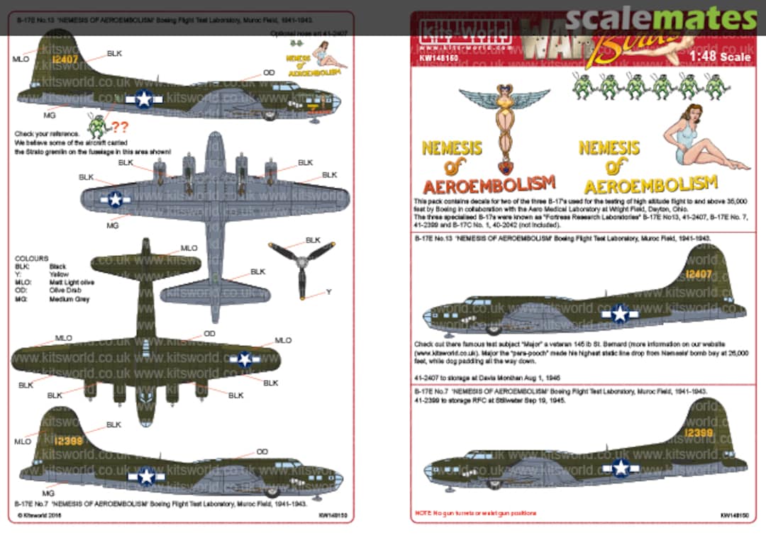 Boxart B-17E Nemesis of Aeroembolism KW148150 Kits-World