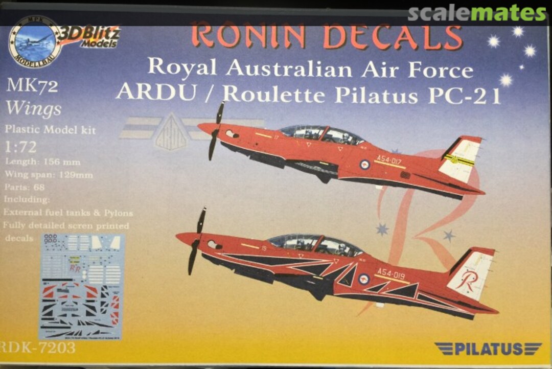 Boxart Royal Australian Air Force ARDU / Roulette Pilatus PC-21 RDK-7203 Ronin Decals