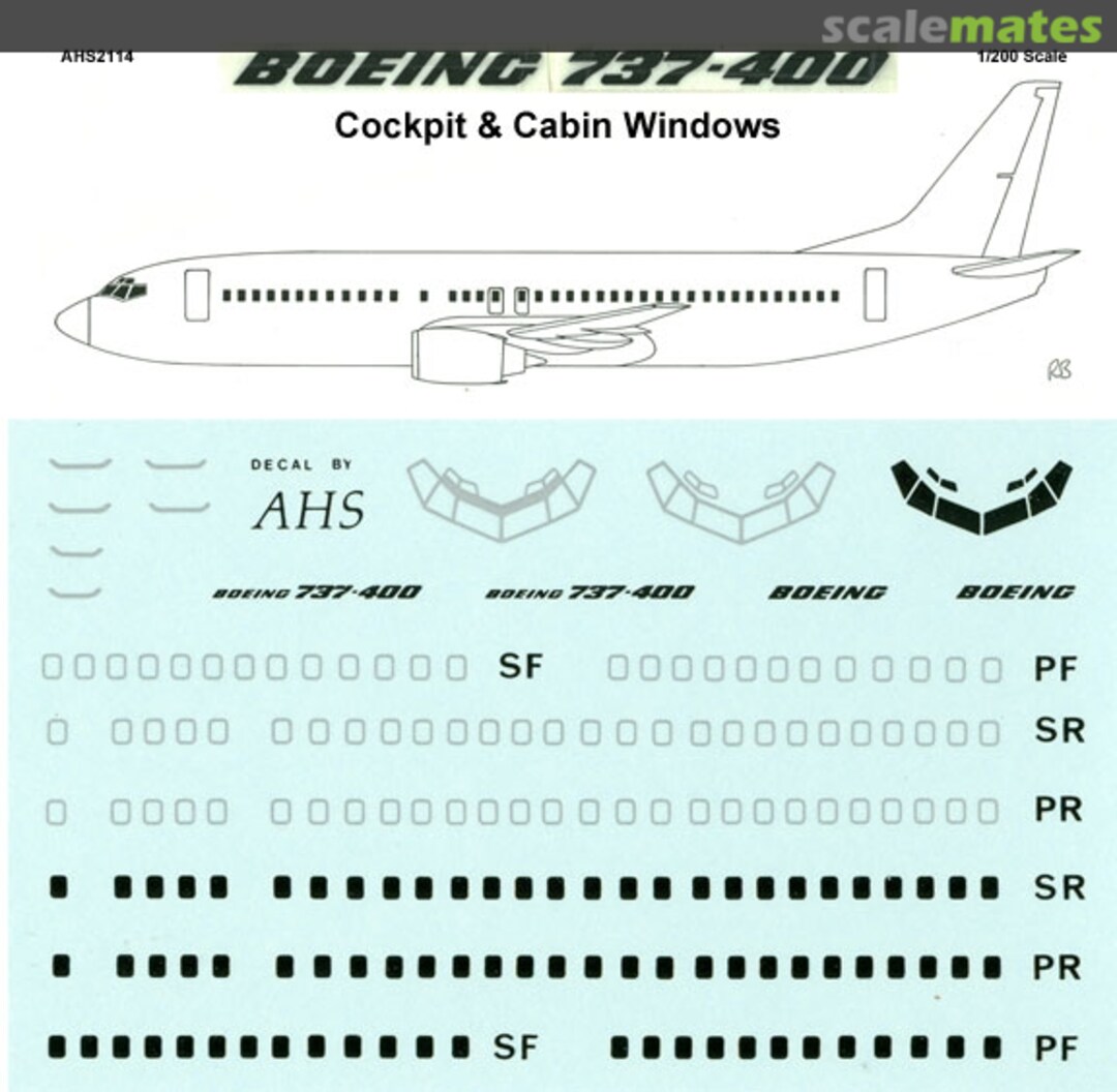 Boxart Boeing 737-400 AHS2114 Airline Hobby Supplies