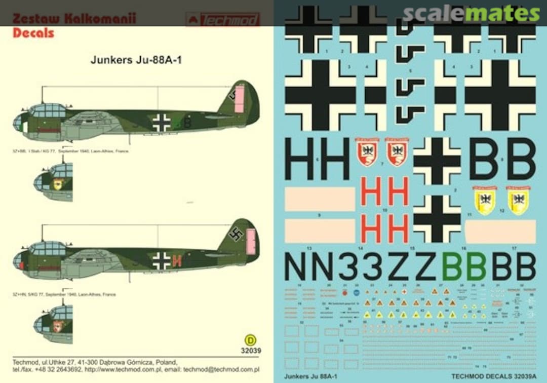 Boxart Junkers Ju 88A-1 32039 Techmod