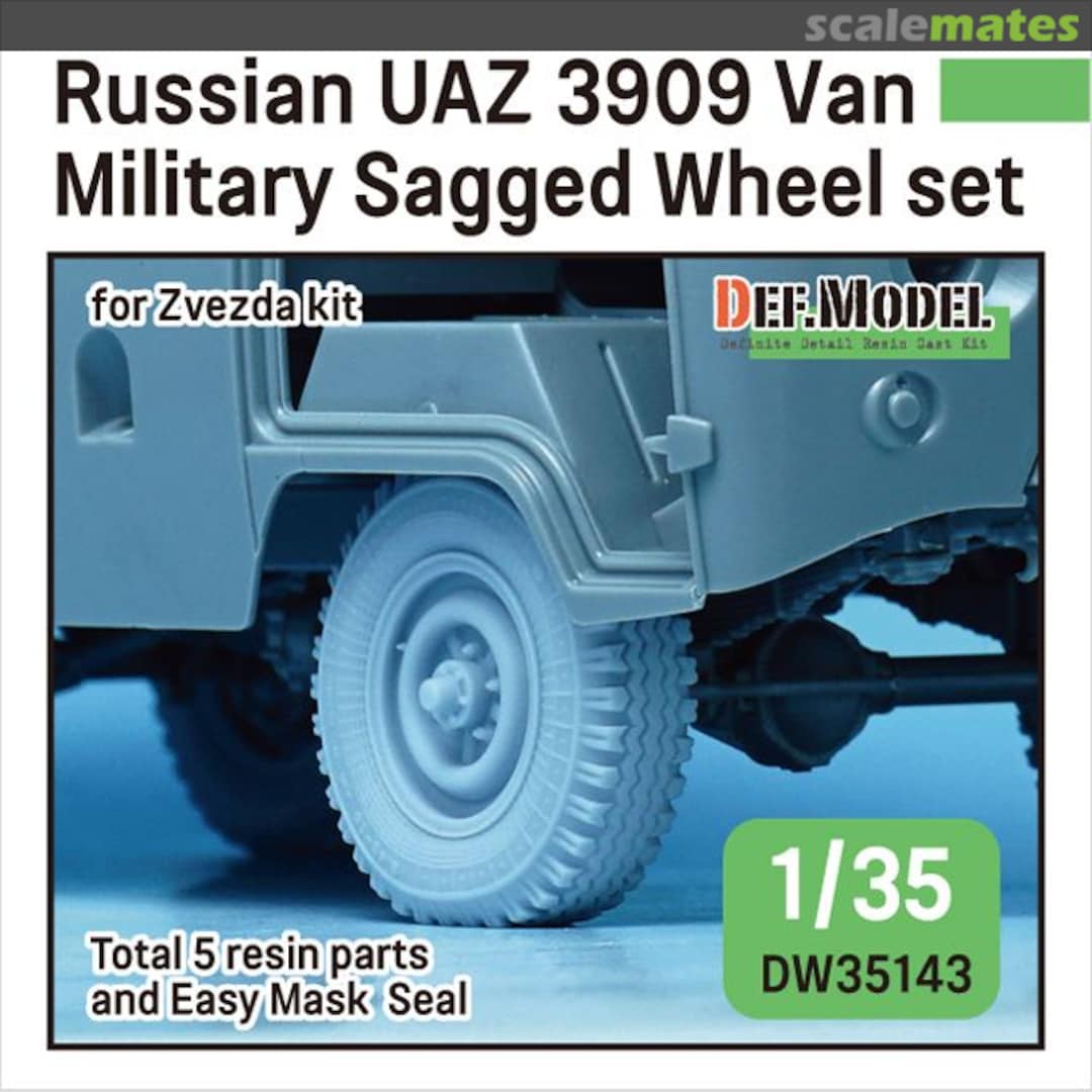 Boxart Russian UAZ 3909 Van Military Sagged wheel set DW35143 Def.Model