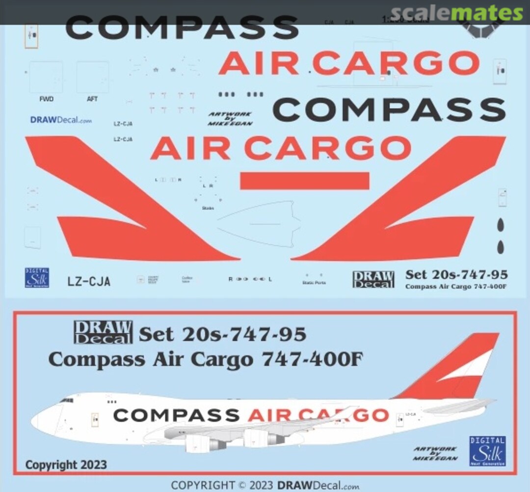 Boxart Compass Air Cargo 747-400F 20-747-95 Draw Decal