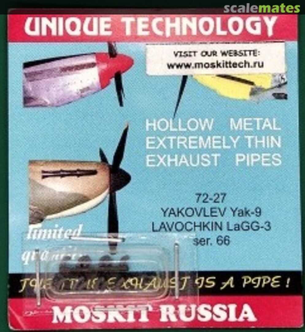 Boxart Metal exhaust Yak-9/ Lagg-3 ser.66 7227 Moskit