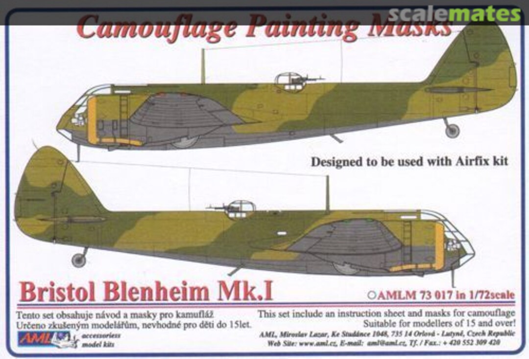 Boxart Bristol Blenheim Mk.I Camouflage Painting Masks AMLM 73 017 AML