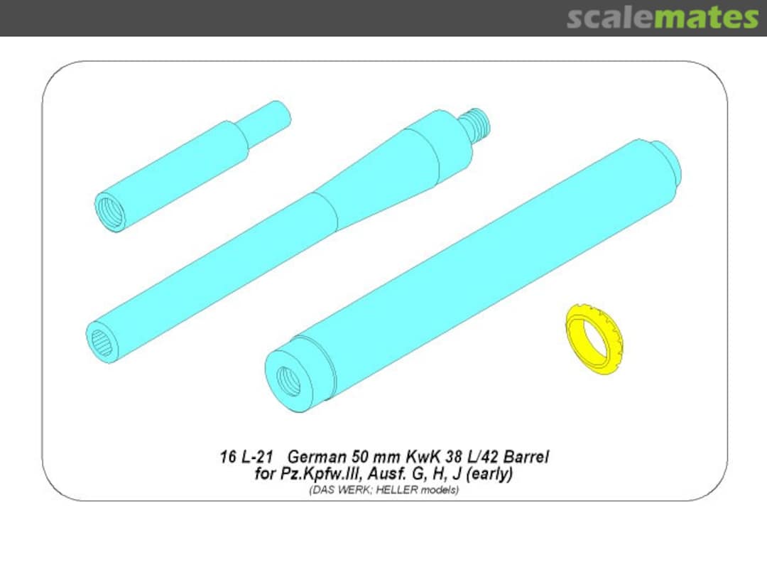 Boxart German barrel 50mm KwK 38L/42 forPz.Kpfw.IIIAusf.G,H,J (early) 16L21 Aber