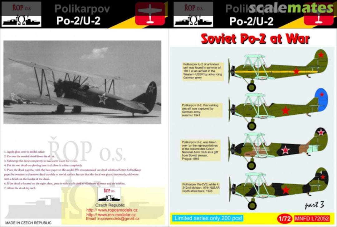 Boxart Polikarpov Po-2/U-2 - Soviet PO-2 at War MNFDL72052 ROP o.s.