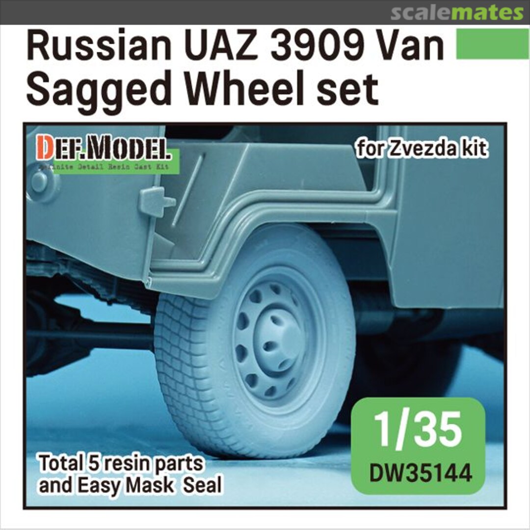 Boxart Russian UAZ 3909 Van Sagged wheel set DW35144 Def.Model