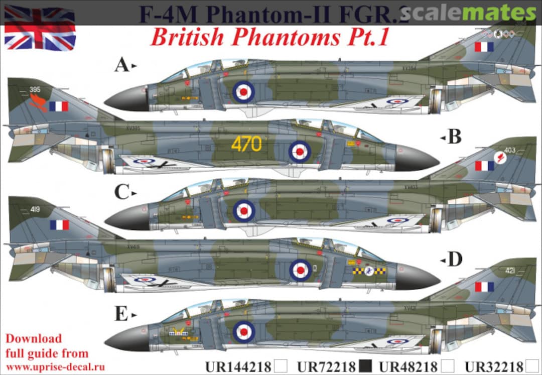 Boxart F-4M Phantom-II FGR.2 British Pantoms Pt.1 UR72218 UpRise Decal Serbia