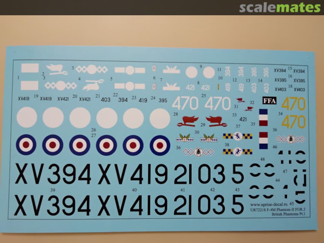 Contents F-4M Phantom-II FGR.2 British Pantoms Pt.1 UR72218 UpRise Decal Serbia