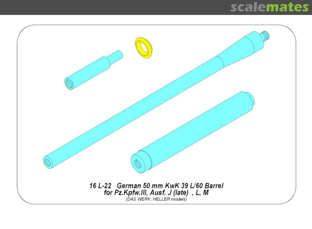 Boxart German barrel 50mm KwK 39 L/60 forPz.Kpfw.IIIAusf.J (late), L, M 16L22 Aber