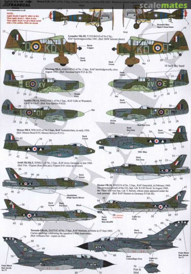 Boxart RAF No 2 Squadron History 1920-2002 X72150 Xtradecal