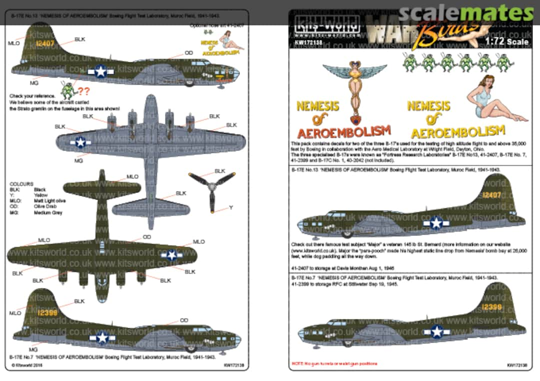 Boxart B-17E Nemesis of Aeroembolism KW172138 Kits-World