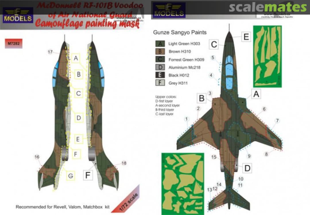 Boxart McDonnell RF-101B Voodoo Uof Air National Guard M7282 LF Models